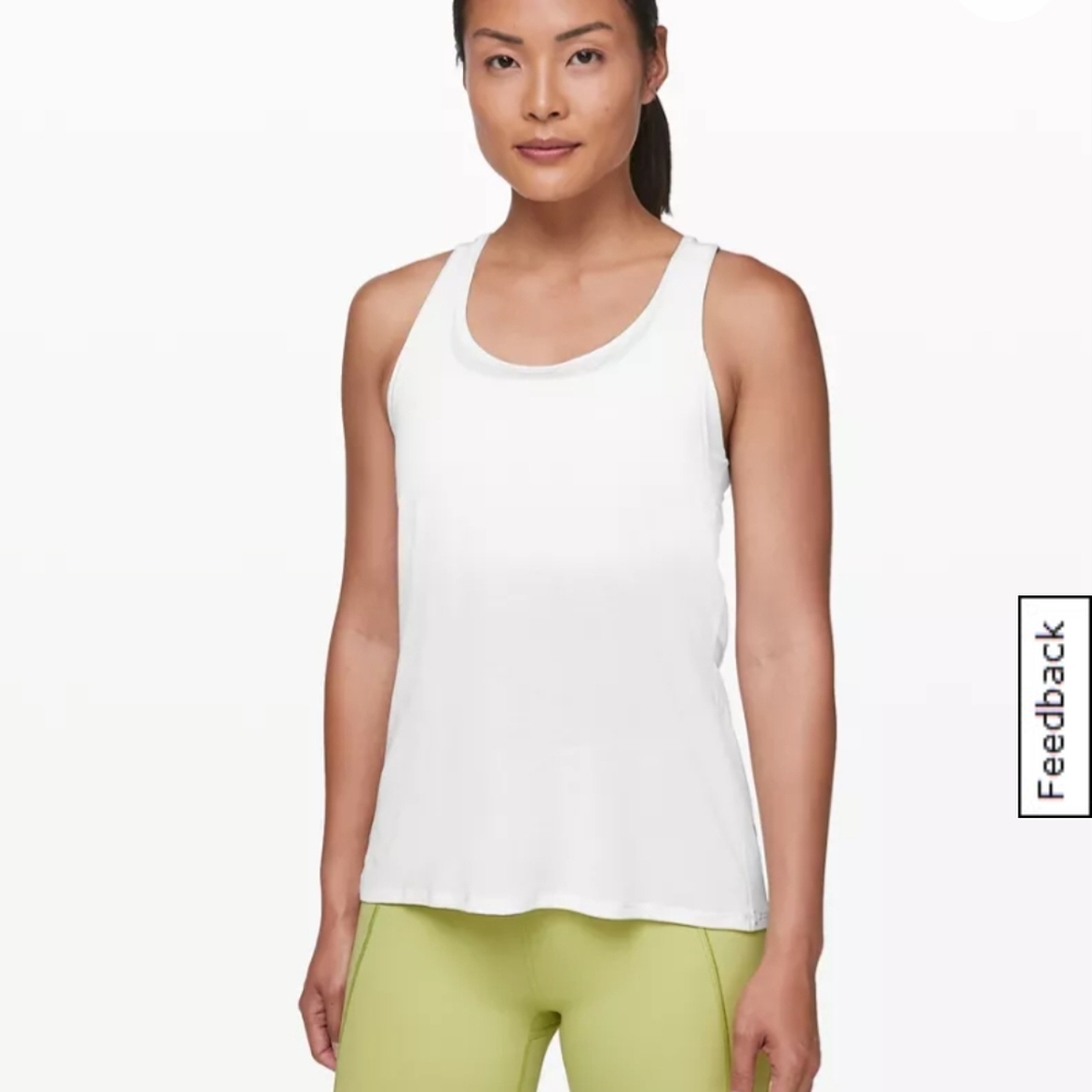 Lululemon Athletica White Relaxed Tank Top